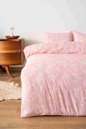 Pudra Papatya Çift Kişilik Outlet Nevresim Takımı Pamuklu