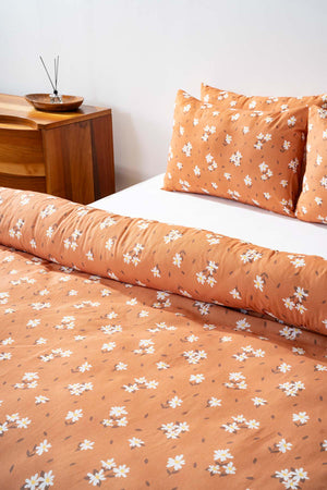 Tarçın Papatya Çift Kişilik Outlet Nevresim Takımı Pamuklu