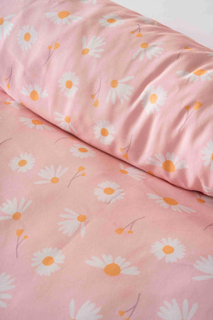 Pudra Papatya Çift Kişilik Outlet Nevresim Takımı Pamuklu