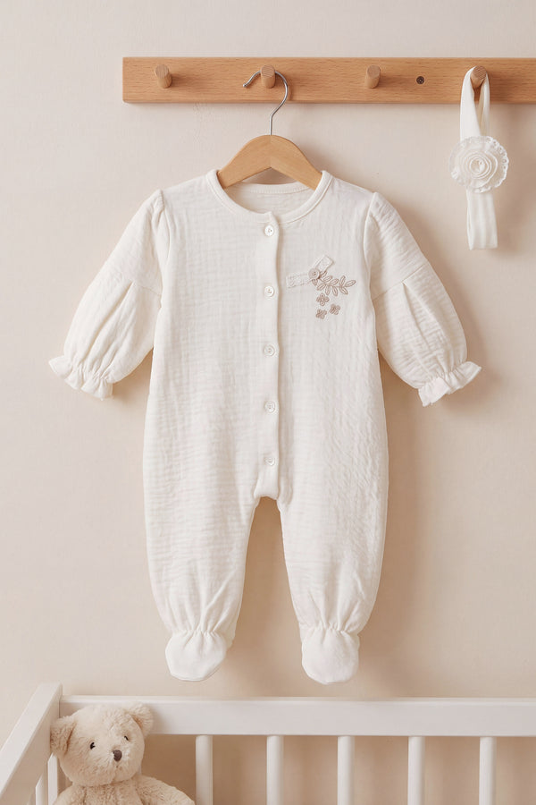 Mini Lady Bandanalı %100 Pamuklu Bebek Tulumu 3-6 Ay