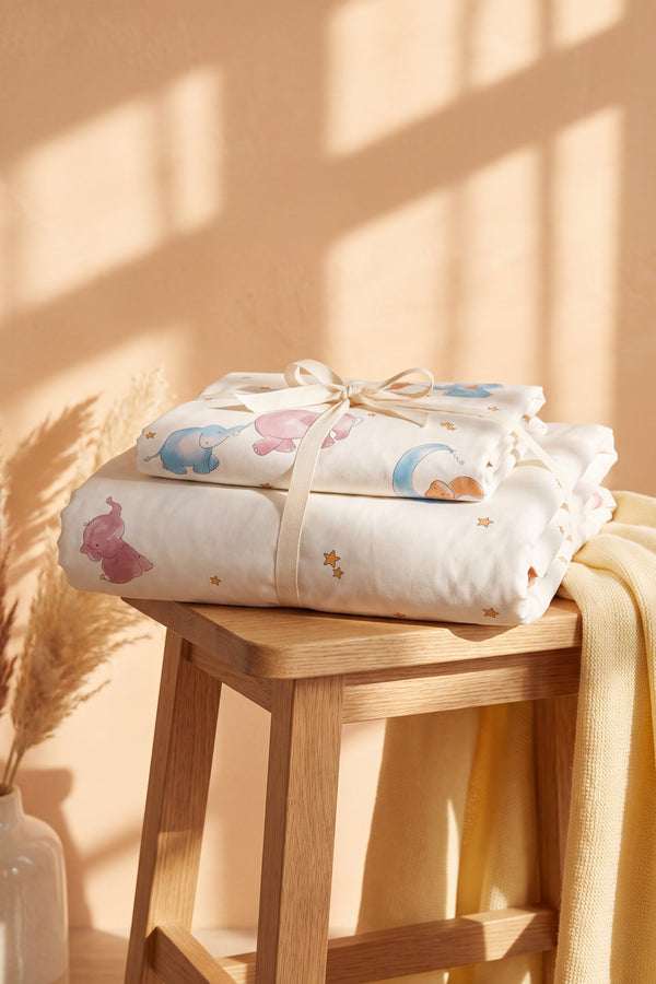 Sleep Time %100 Pamuklu Bebek Nevresim Seti - katlanmış hediyelik set