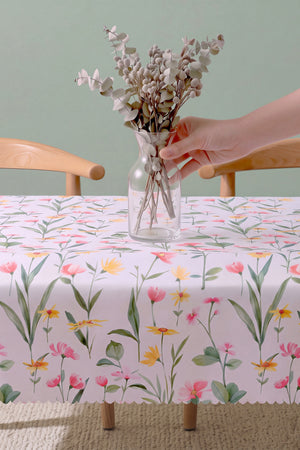 Botanical Dertsiz & Kolay Temizlenir Fırfırlı Masa Örtüsü 145x200 cm – görsel 2