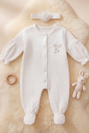 Mini Lady Bandanalı %100 Pamuklu Bebek Tulumu 3-6 Ay