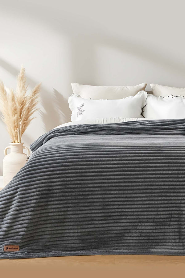 Antrasit Gloria Wellsoft Tek Kişilik Battaniye