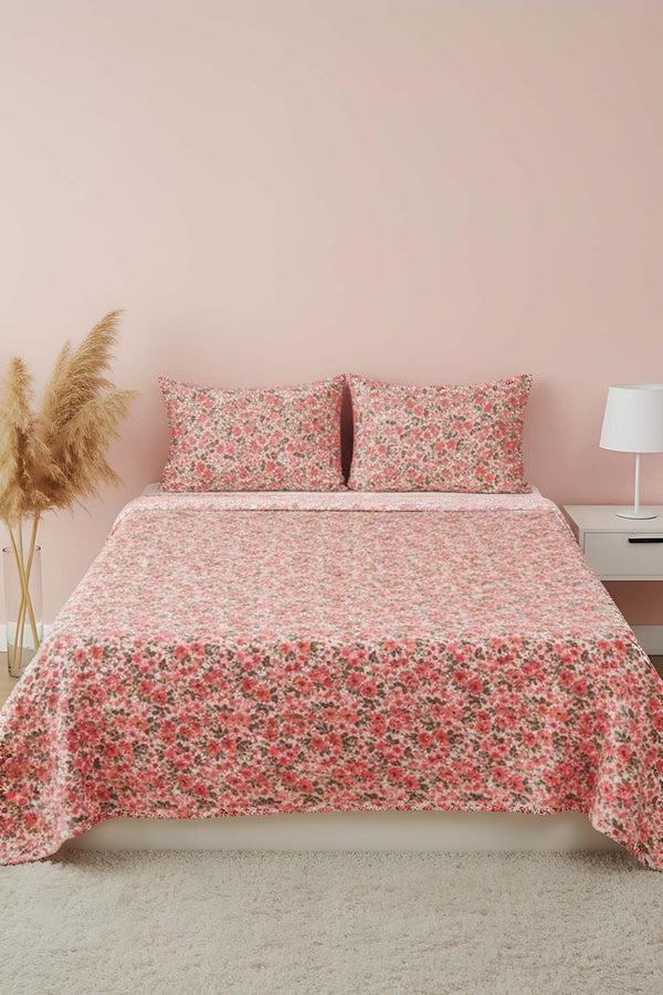 Pembe Bahar Çift Kişilik Peluş Battaniye