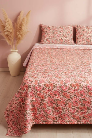 Pembe Bahar Çift Kişilik Peluş Battaniye