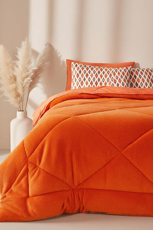 Kiremit Loura Çift Kişilik Çift Taraflı Lüx Wellsoft Yorgan 195x215 cm