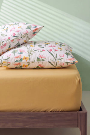 Sarı Botanical Çift Kişilik Lastikli Çarşaf Takımı 160x200 cm - 3 Parça – görsel 4