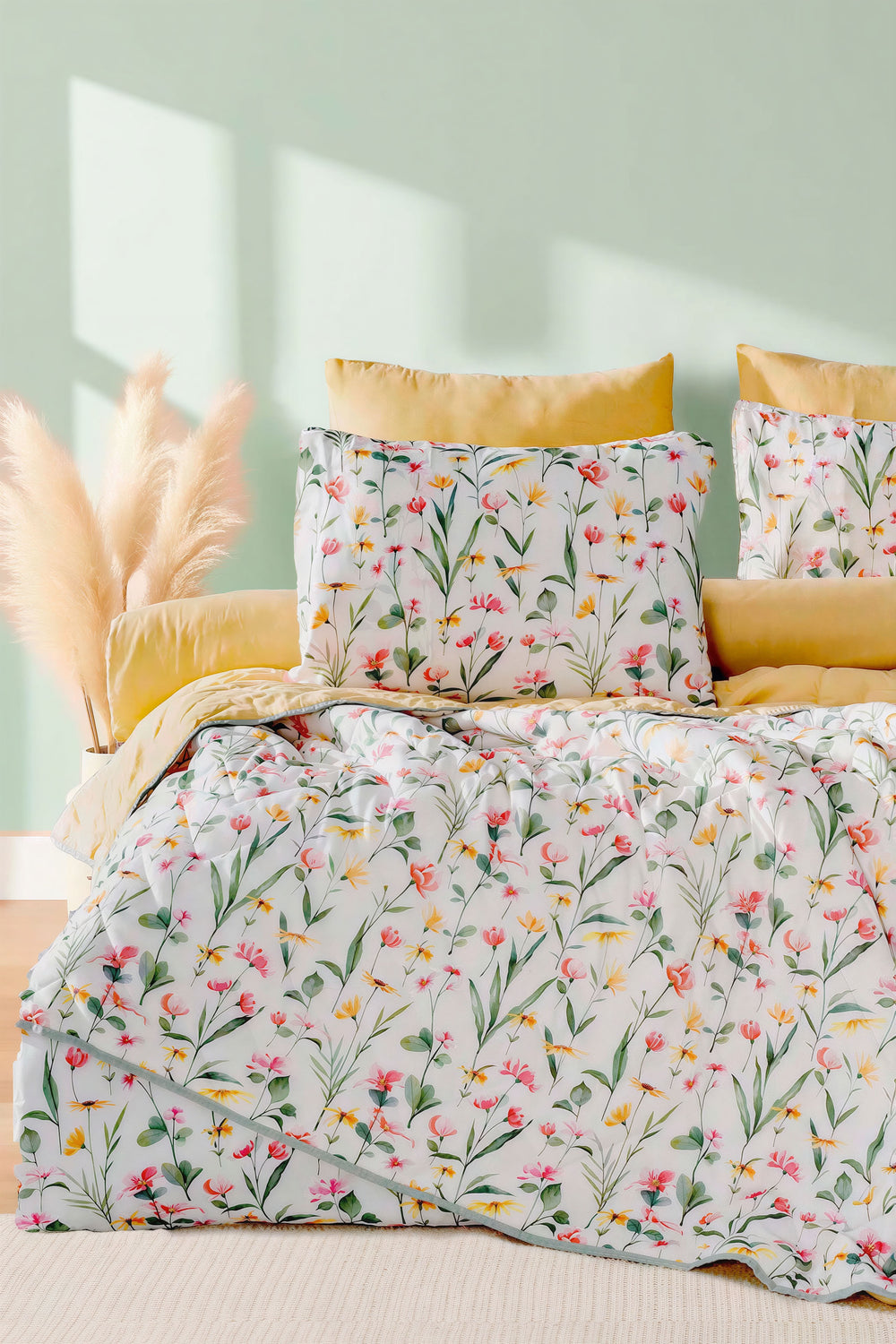 Botanical Çift Kişilik Nevresimli Pike Takımı - 7 Parça Çeyiz Seti