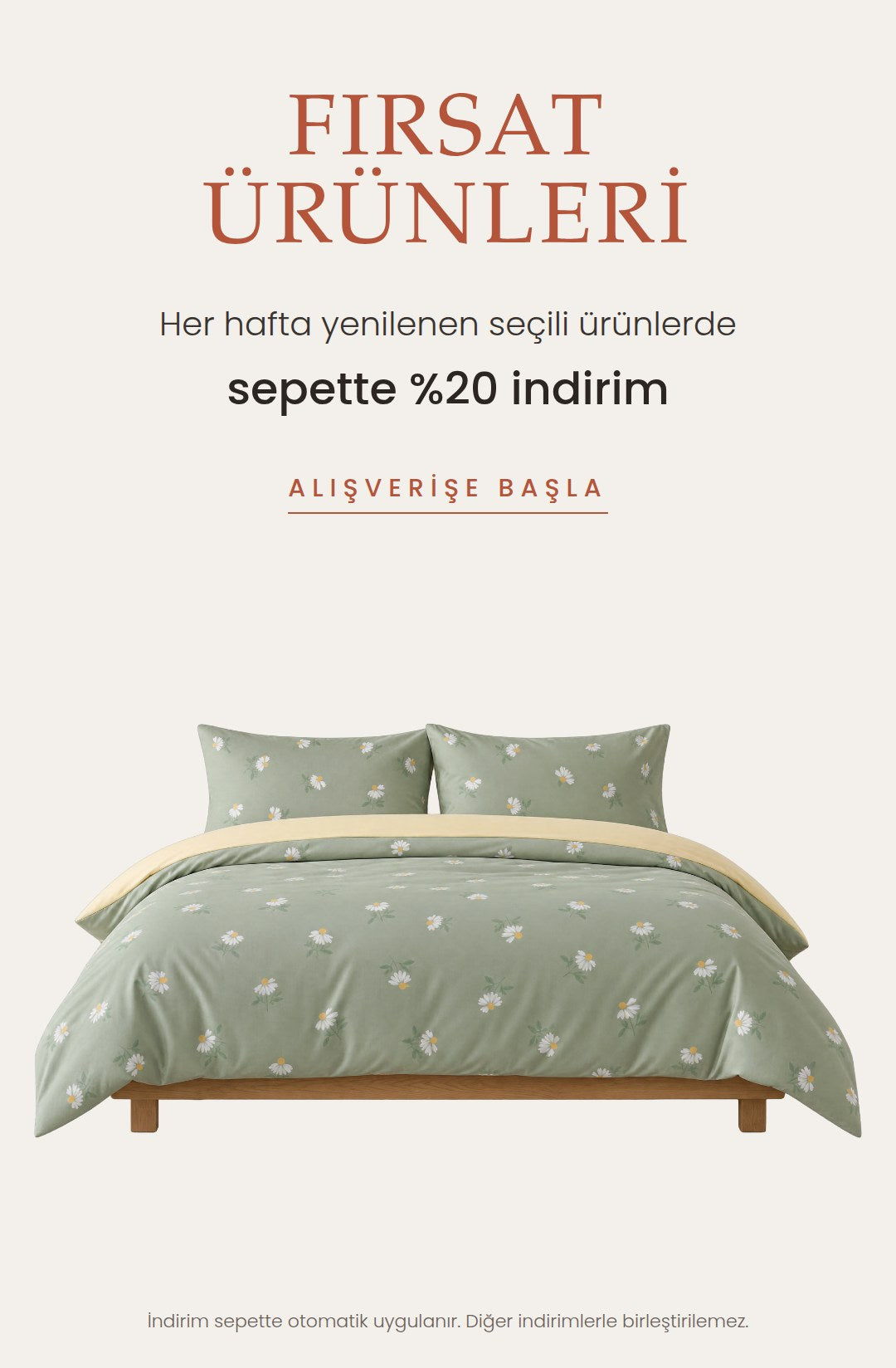 Fırsat Ürünleri sepette %20 indirim
