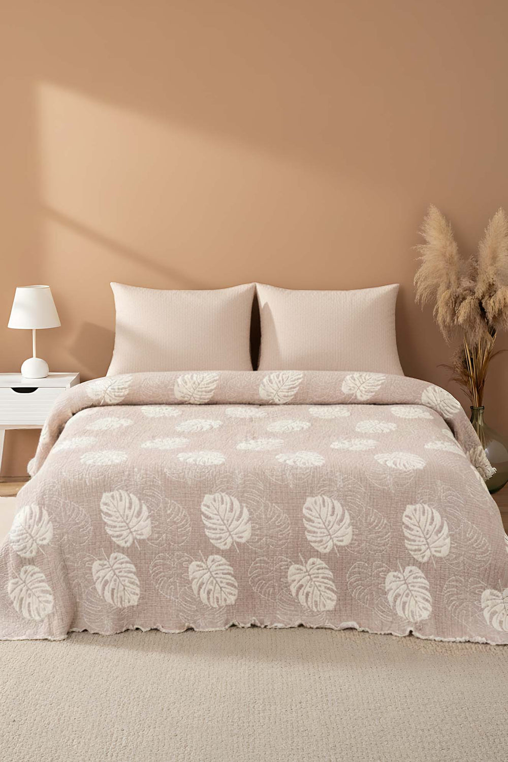 Forest Bej Çift Kişilik 3 Parça 240x260 cm Pike Takımı Daily Set