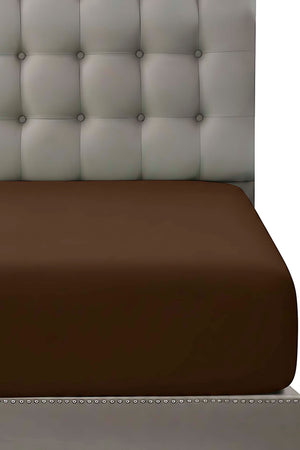 Kahverengi Pamuklu Tek Kişilik Lastikli Çarşaf 100x200