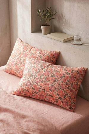 Pembe Bahar Pamuklu 2'li Yastık Kılıfı 50x70 cm