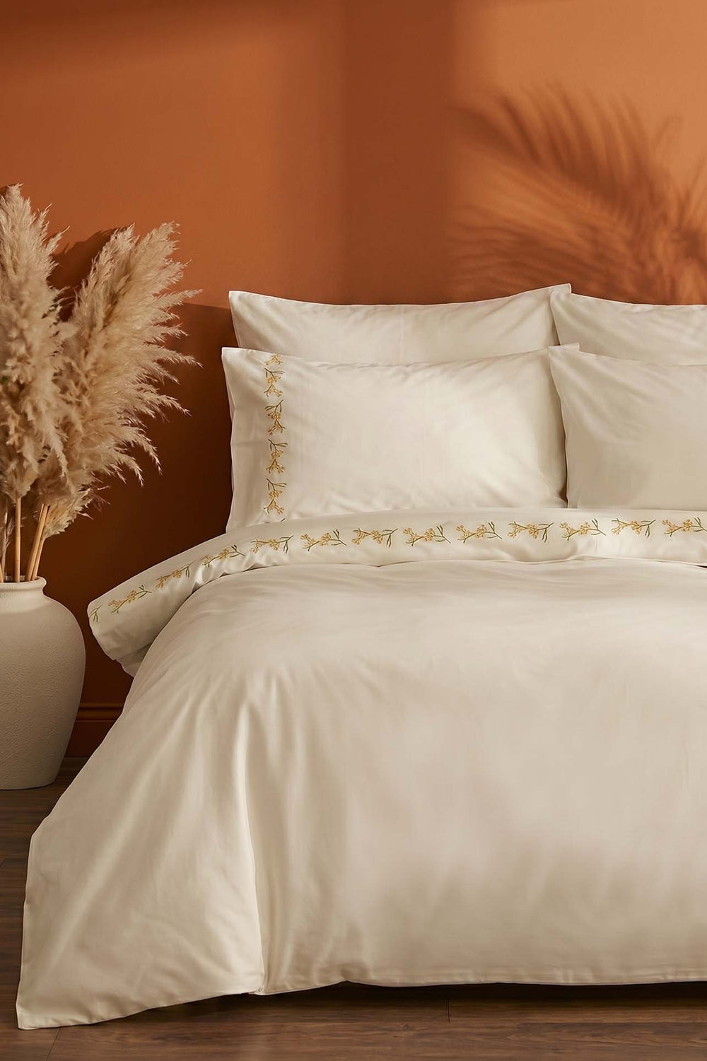 Bej Renk Jakarlı Likralı Esnek Sandalye Kılıfı Takımı - 6'lı Set