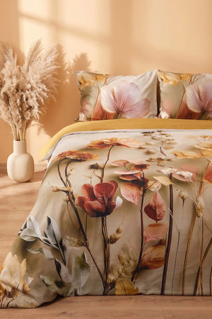 Gold Eloni 3D Flower Çift Kişilik Nevresim Takımı – 4 Parça