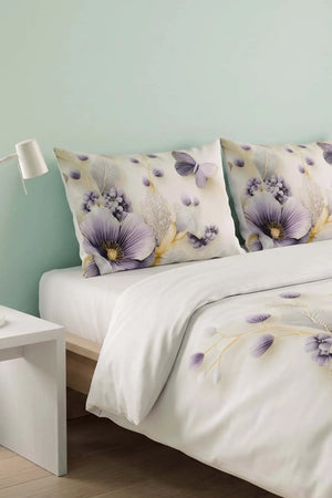 Krem Nayra 3D Flower Çift Kişilik Nevresim Takımı – 4 Parça