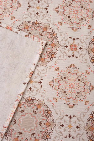 Vizon Mandala Desenli Çift Kişilik Baskılı Pike & Yatak Örtüsü 200x230 cm