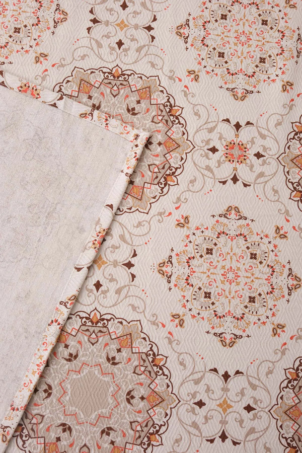 Vizon Mandala Desenli Çift Kişilik Baskılı Pike & Yatak Örtüsü 200x230 cm