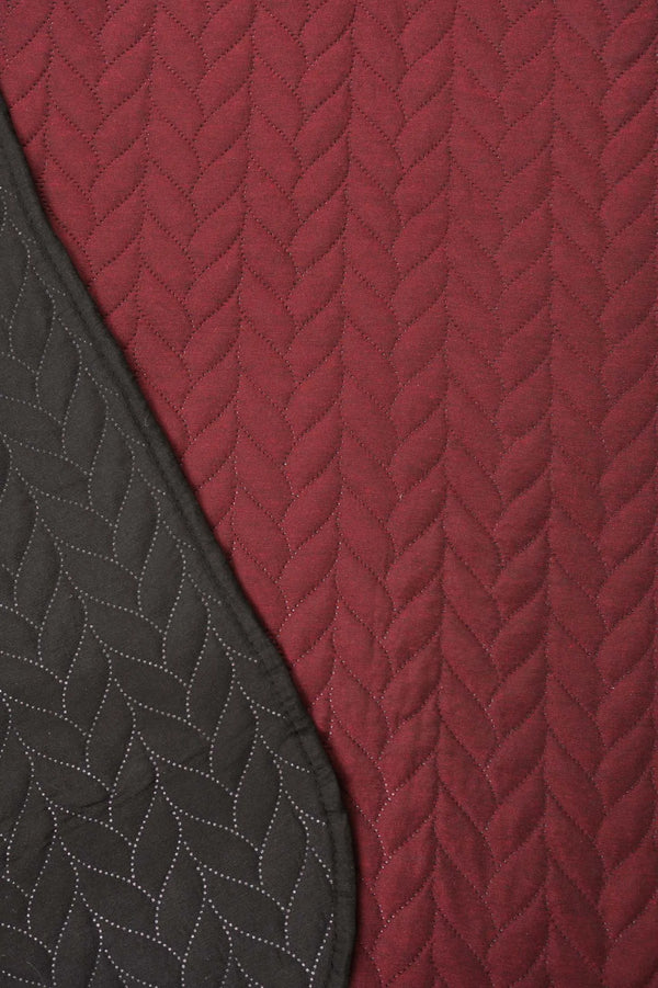 Bordo Ultrasonik Çift Taraflı Çift Kişilik Kapitone Pike & Yatak Örtüsü 180x240 cm