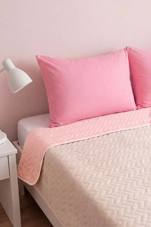 Pudra Ultrasonik Çift Taraflı Çift Kişilik Kapitone Pike & Yatak Örtüsü 180x240 cm