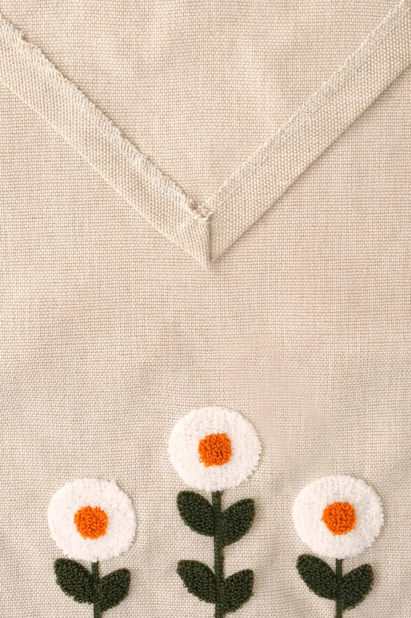 Daisy Cream Kasso Punch İşlemeli Runner 35x110 cm