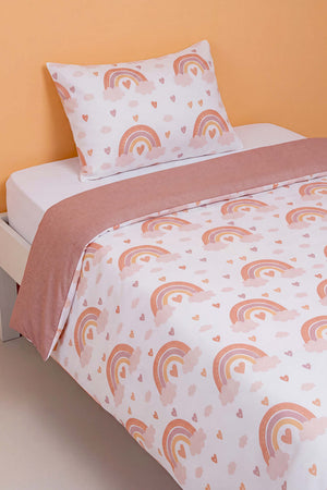 Bohem Pastel Gökkuşağı Tek Kişilik Pamuklu Çocuk Nevresim Takımı