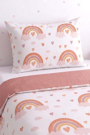 Bohem Pastel Gökkuşağı Tek Kişilik Pamuklu Çocuk Nevresim Takımı