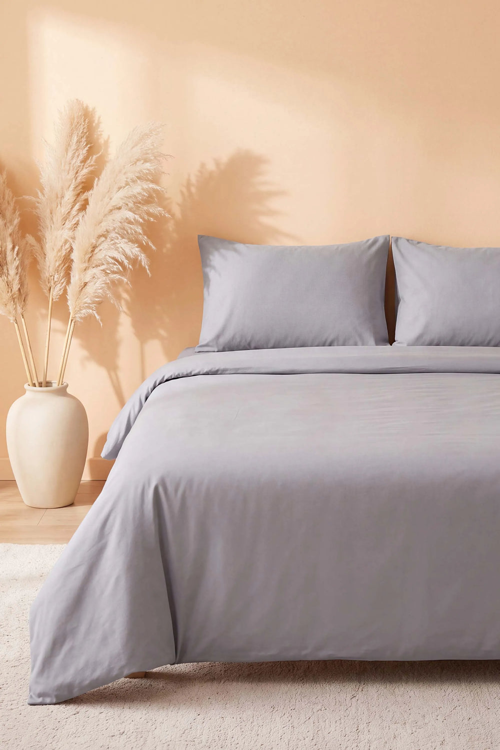 Soft Gri %100 Pamuklu Ranforce Çift Kişilik Nevresim Takımı – 4 Parça
