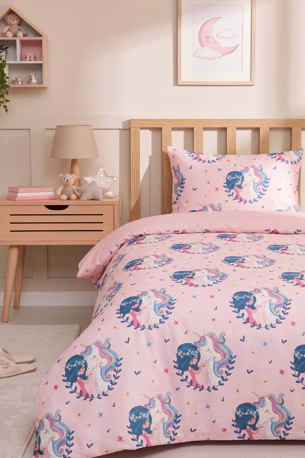 Unicorn Tek Kişilik Pamuklu Çocuk Nevresim Takımı