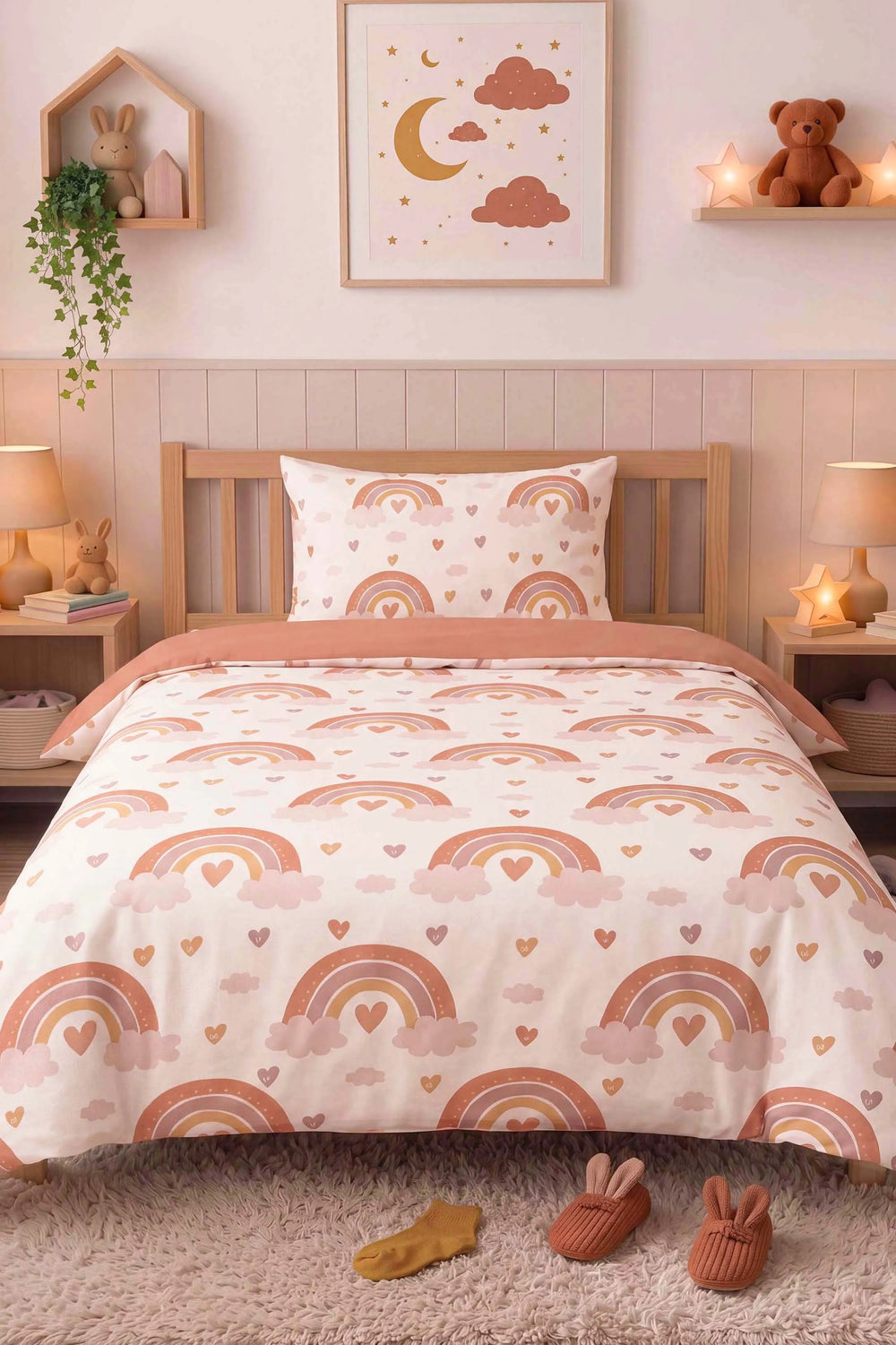 Bohem Pastel Gökkuşağı Pamuklu Çocuk Nevresim Takımı