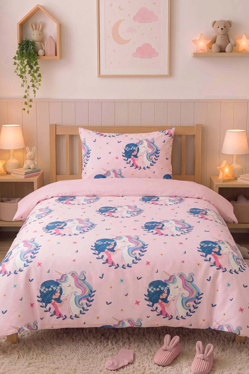 Unicorn Tek Kişilik Pamuklu Çocuk Nevresim Takımı