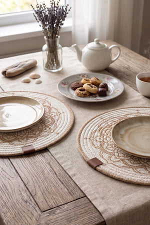 Mandala Pamuklu Hasır Supla 32x32 cm