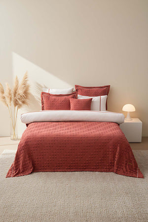 Helen Kiremit Çift Kişilik Nevresimli %100 Pamuklu Yatak Örtüsü - 7 Parça Çeyiz Seti