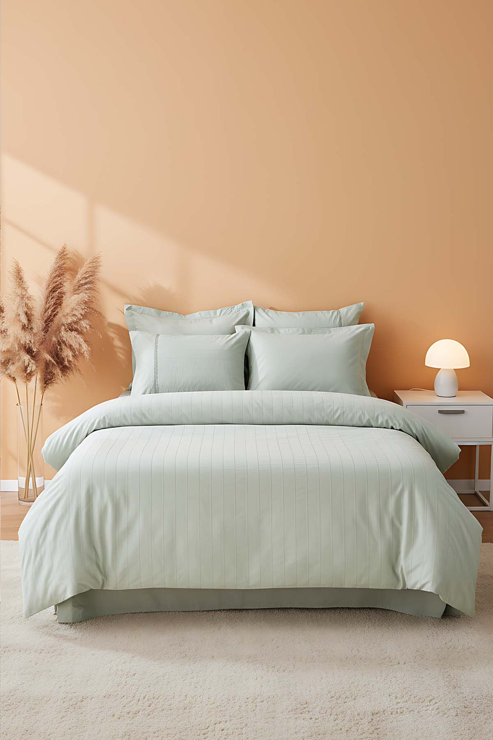 Jasmin Mint Yeşil Çift Kişilik %100 Pamuklu 6 Parça Jakarlı Nevresim Takımı & Çeyiz Seti