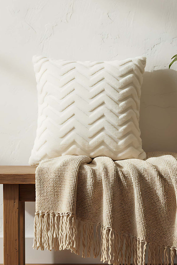 Bohem Özel Tasarım Punch Zik Zak Desen Dekoratif Kırlent Kılıfı