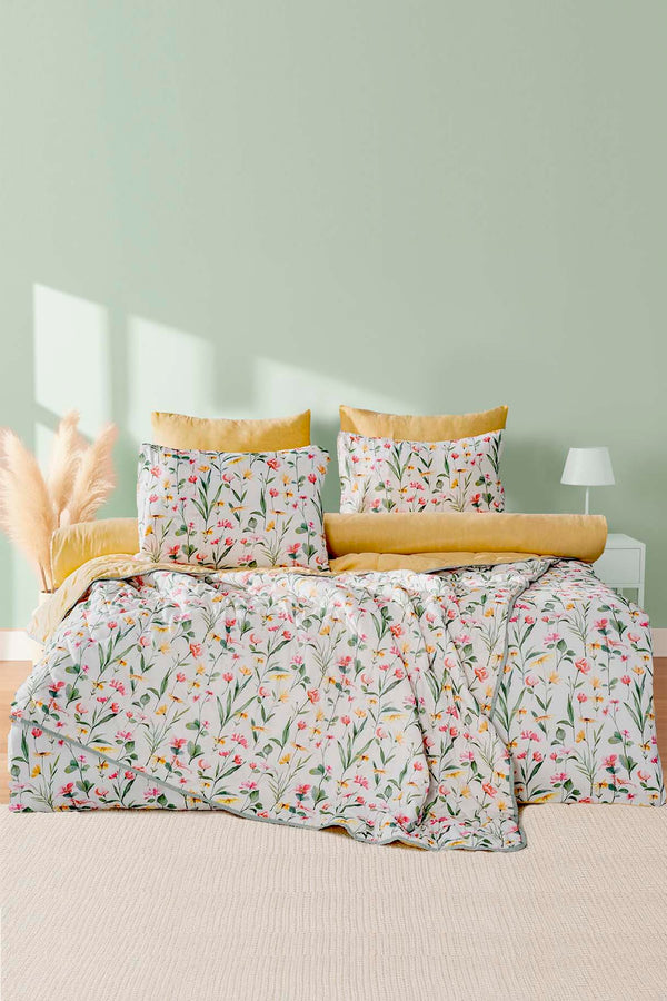 Botanical Çift Kişilik Nevresimli Pike Takımı - 7 Parça Çeyiz Seti