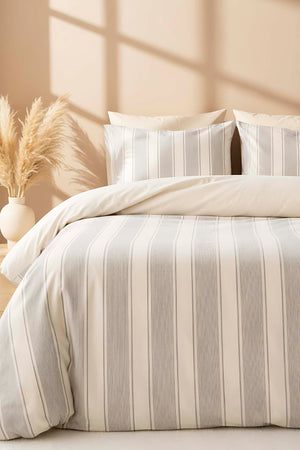 Nenas Antrasit Çift Kişilik Nevresim Takımı 4 Parça %100 Pamuklu