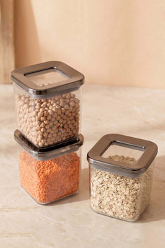 Antrasit Vakumlu Hava Geçirmez 3’lü Saklama Kabı - 700 ml