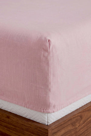 Pudra Pembe Bahar Çift Kişilik Lastikli Çarşaf Takımı 160x200 cm - 3 Parça – görsel 5