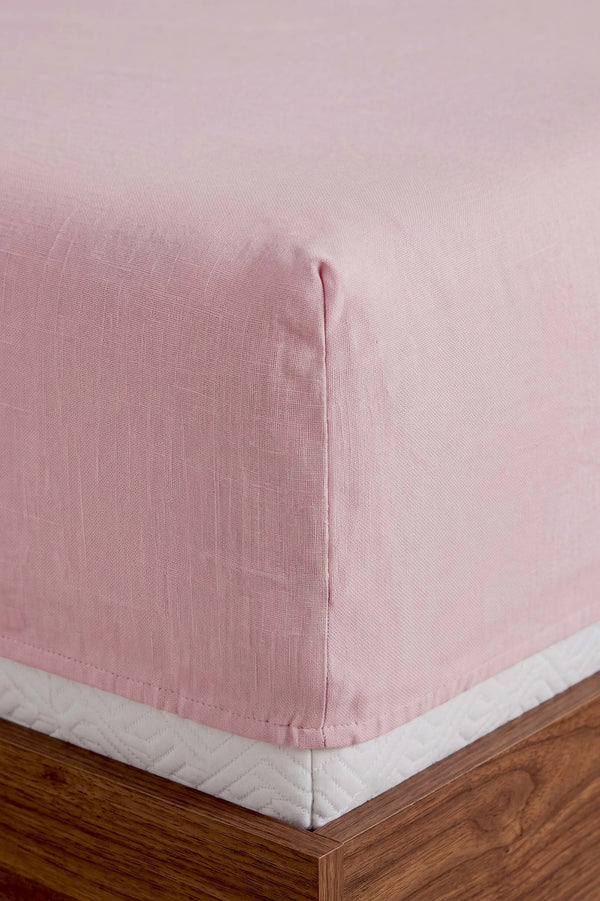 Pudra Pembe Bahar Çift Kişilik Lastikli Çarşaf Takımı 160x200 cm - 3 Parça – görsel 5