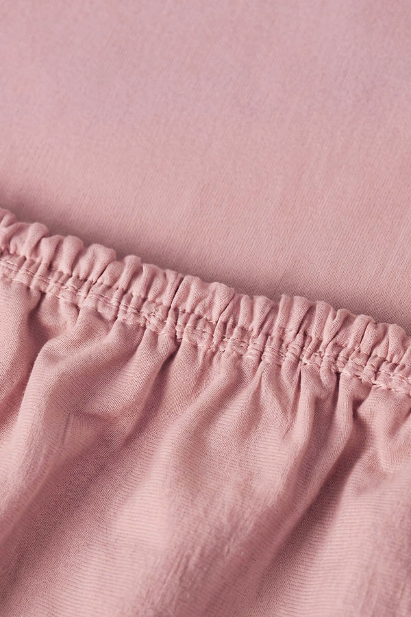 Pudra Pembe Çift Kişilik Lastikli Çarşaf Takımı 160x200 cm - 3 Parça – görsel 6