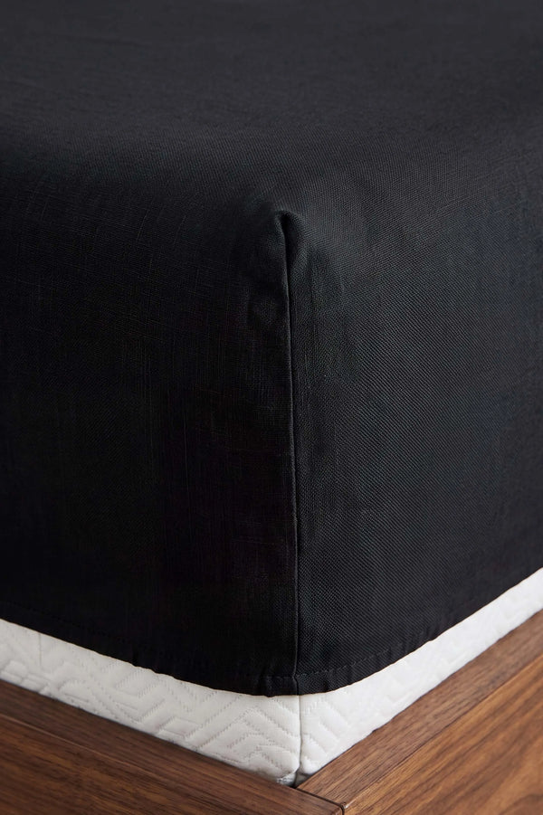 Siyah Tek Kişilik Lastikli Çarşaf 100x200