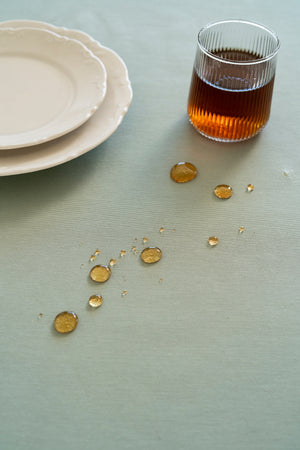 Florita Yeşil Punch İşlemeli Dertsiz Leke Tutmaz Masa Örtüsü 160x220 cm