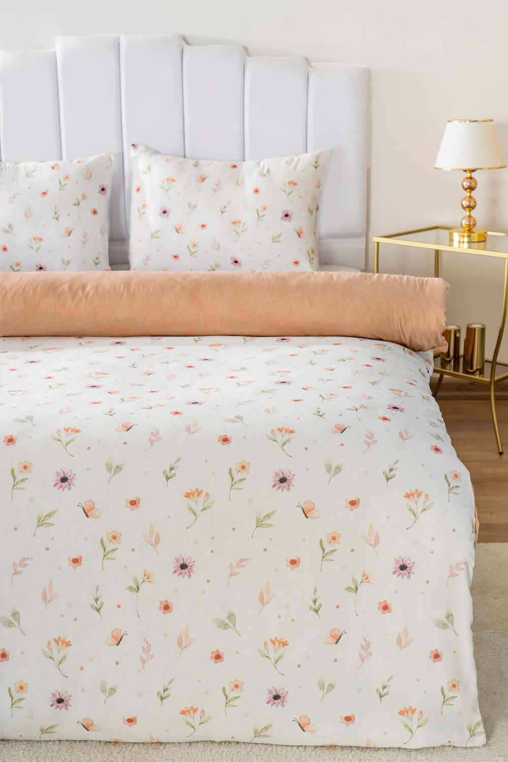 Soft Çiçekli Outlet Çift Kişilik Nevresim Takımı Pamuklu
