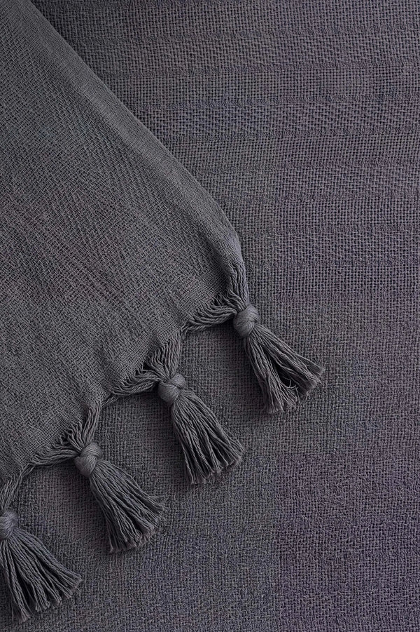 Antrasit Natural Çift Kişilik Pike & Yatak Örtüsü 200x230 cm – görsel 5