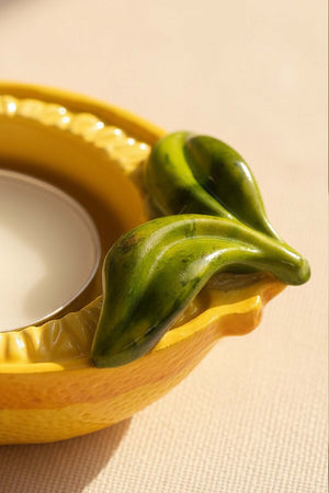 Limon Tasarımlı Dekoratif Sarı Mumluk