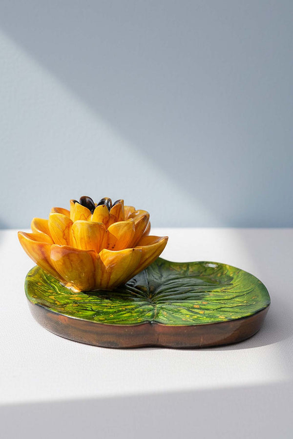 Sarı Lotus Çiçeği Dekoratif Tabak