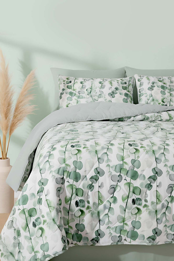 Okaliptus Çift Kişilik Outlet Pamuklu Kapitone Pike & Çok Amaçlı Yatak Örtüsü
