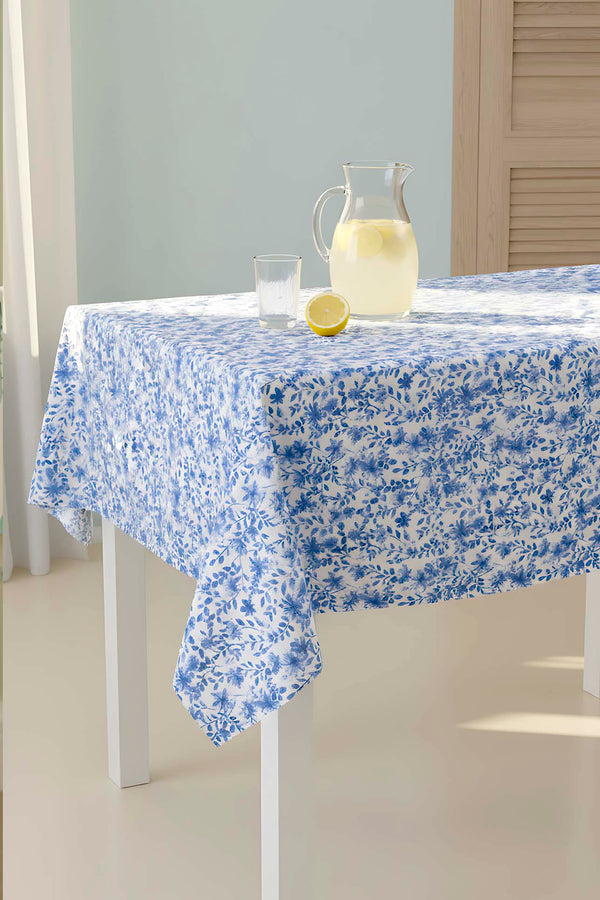 Mavi Çiçekli  Masa Örtüsü, Sofra Bezi, Piknik Örtüsü