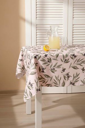 Zeytin Dalı Krem Masa Örtüsü, Sofra Bezi, Piknik Örtüsü